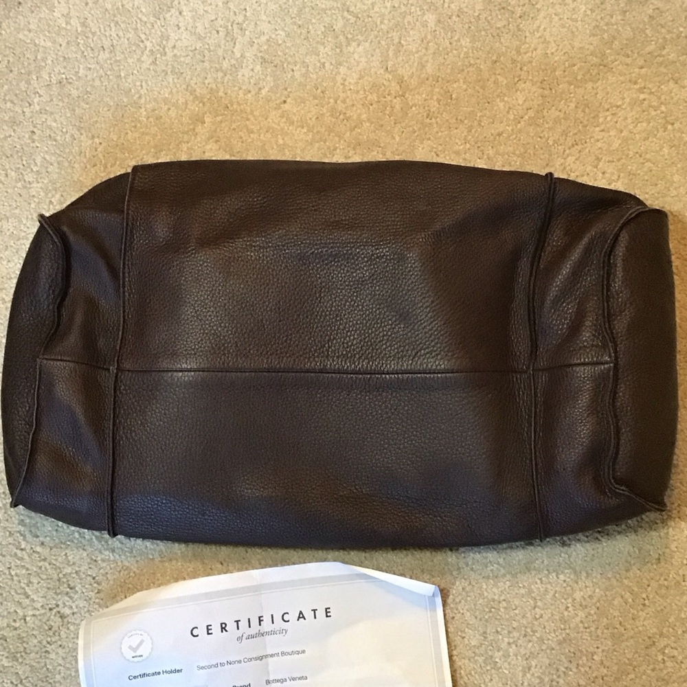 Bottega Veneta Dark Brown Leather Tote. Vintage. Letter of authenticity. - Picture 3 of 10